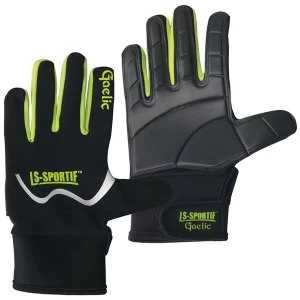 LS Sportif Famous Gloves Black/Lime/White - Large Junior