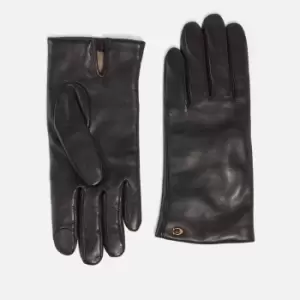 Coach Sculpted C Leather Tech Gloves - S