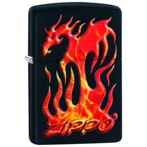 Zippo Flaming Dragon Black Matte Finish Windproof Lighter