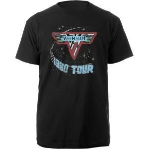 Van Halen - 1980 Tour Logo Unisex Large T-Shirt - Black