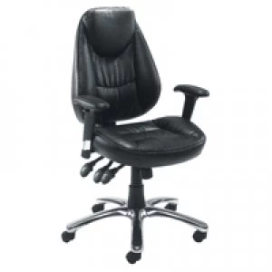 Avior Calabria Black Leather Look Operator Chair KF03434