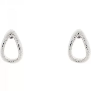 Ted Baker Ladies Silver Plated Tiiana Textured Hoop Small Stud Earring