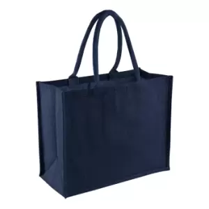 Westford Mill Classic Jute Shopper Bag (21 Litres) (Pack of 2) (One Size) (Navy/Navy)