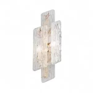Piemonte 2 Light Wall Sconce Royal Gold, Glass