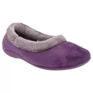 Sleepers Womens/Ladies Julia Memory Foam Collar Slippers (4 UK) (Purple)