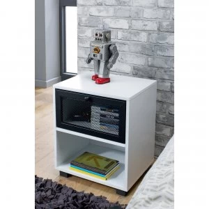 1 Drawer Bedside Table with Mesh Drawer Front
