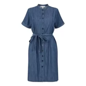Yumi Blue Denim Chambray Shirt Dress - Blue