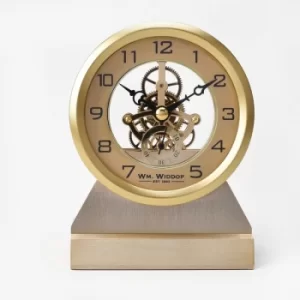 WM WIDDOP Gold Aluminium Skeleton Mantel Clock
