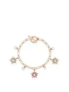 Mood Rose Gold Crystal And Pearl Pastel Celestial Charm Bracelet