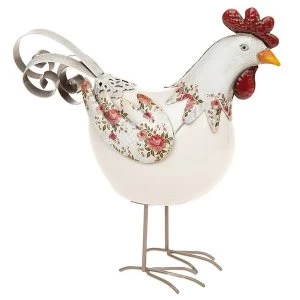 Country Rose Standing Chicken Ornament