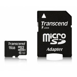 Transcend 16GB MicroSDHC with Adaptor Class 10