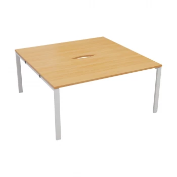 CB 2 Person Bench 1600 x 800 - Beech Top and White Legs