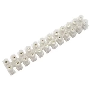 BQ White 3A 12 Way Cable Connector Strip Pack of 10