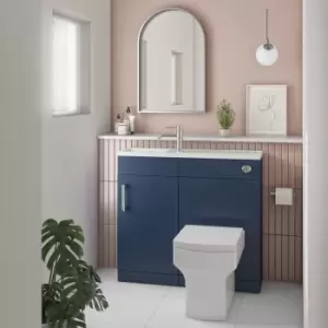 900mm Blue Cloakroom Toilet and Sink Unit with Chrome Fittings - Ashford