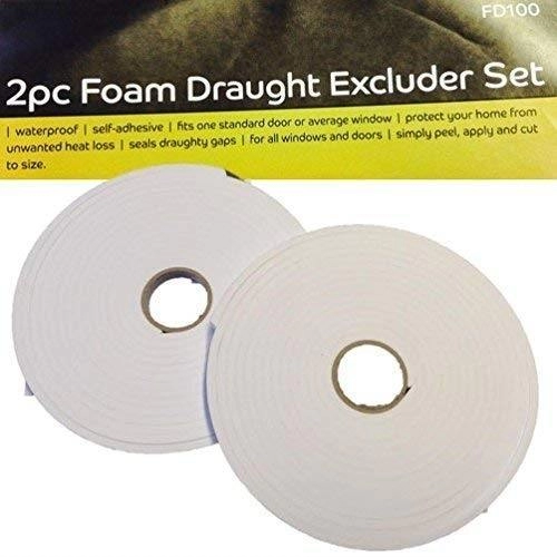 Blackspur Foam Draught Excluder x2 - White