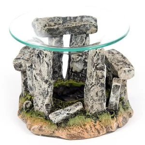 Mystical Stonehenge Design Oil Burner with Glass Dish
