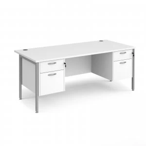 Maestro 25 SL Straight Desk With 2 and 2 Drawer Pedestals 1800mm - sil