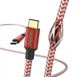 Hama Reflective Charging/Data Cable USB Type-C - 1.5m Red