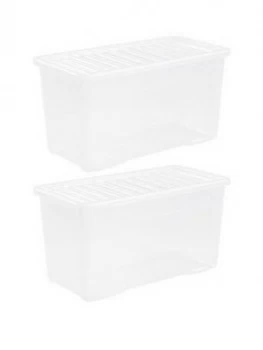 Wham Set Of 2 Clear Crystal Plastic Storage Boxes