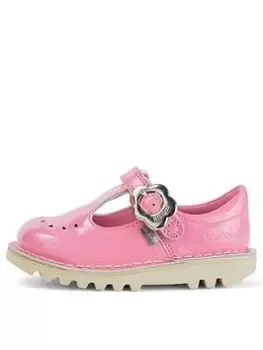 Kickers Toddler Kick Fleur T Bar Patent Leather Shoe, Pink, Size 9 Younger