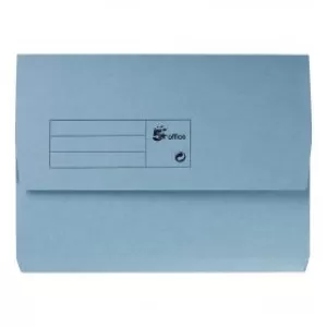 Elba Foolscap Document Wallet Half Flap Mediumweight 285gsm Blue Pack of 50