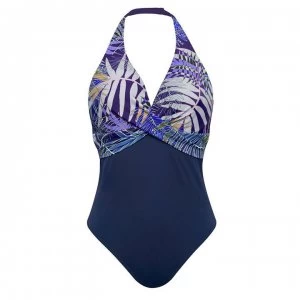 Figleaves Underwired Twist Front Swimsuit - ULTRAVIOLET