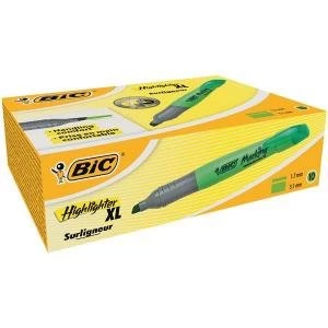 Bic Marking Highlighter XL Pen shaped Highlighter Pen Green Pack of 10