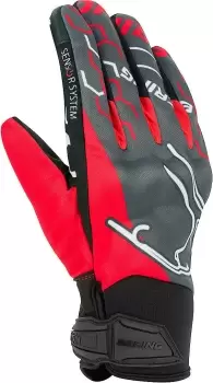 Bering Walshe Motorcycle Gloves, black-grey-red, Size 2XL, black-grey-red, Size 2XL