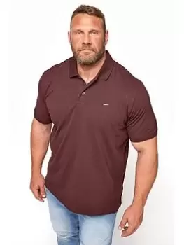 BadRhino Essential Plain Polo Shirt - Burgundy, Size XL, Men