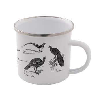 Birds Enamel Mug - White