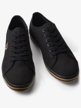 Fred Perry Kingston Twill Lace Up Trainer, Black, Size 9, Men