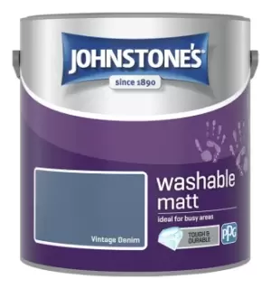 Johnstones Washable Matt Paint - Vintage Denim, 2.5L
