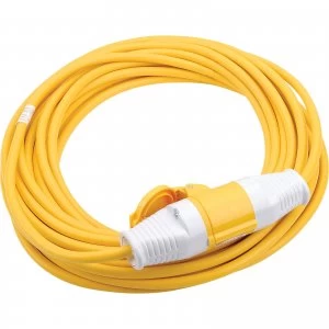 Draper Extension Trailing Lead 32 amp 2.5mm Yellow Cable 110v 14m