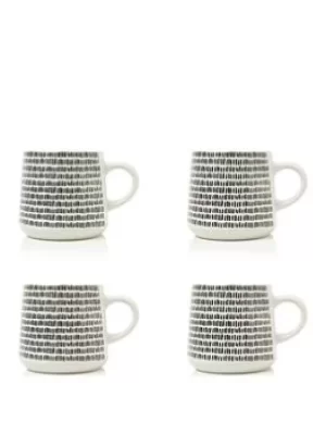 Sabichi Mali Mono Set Of 4 Mugs