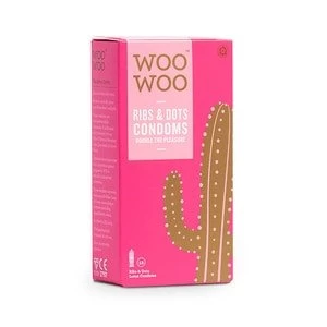 Woowoo Ribs Dots Condoms 12 Pack