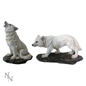 Before the Chase Set of 2 Wolf Figurine