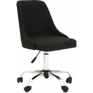 Brent Black And Chrome Home Office Chair - Premier Housewares