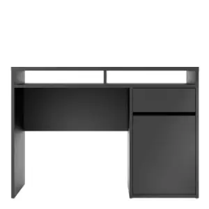 Function Plus Desk with 1 Door and 1 Drawer, black