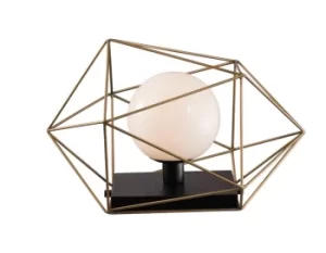 Abraxas Globe Cage Table Lamp, Black, Gold, E27