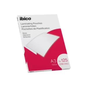 Ibico Gloss A3 Laminating Pouches 250 Micron Crystal Clear (Pack 100)