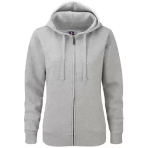 Russell Mens Authentic Full Zip Hooded Sweatshirt / Hoodie (M) (Light Oxford)