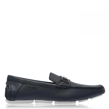 Calvin Klein Magnus Tumbled Leather Loafers - Dark Navy