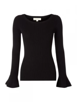 Michael Kors Boatneck bell sleeve sweater Black