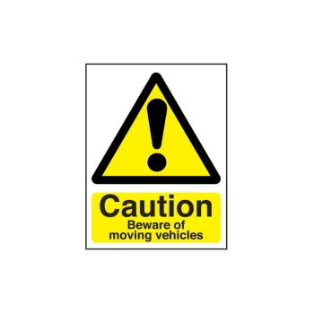 Beware of Moving Vehicles Rigid PVC Caution Sign - 297 X 420MM