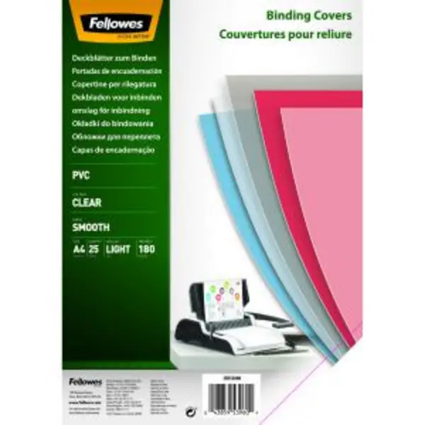 Fellowes PVC Cover A4 180 micron Clear 32862J GJQ32862J