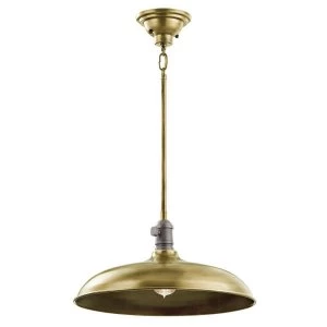 1 Light Semi Flush Dome Ceiling Pendant Light Brass, E27