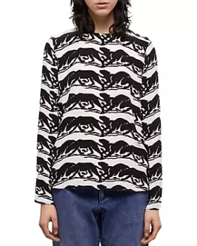 The Kooples Wild Panther Print Blouse