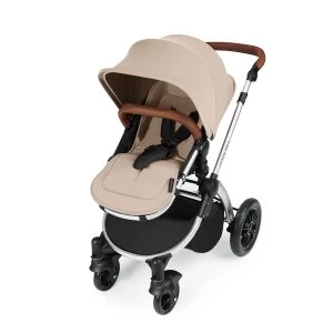 Ickle Bubba Stomp V3 i-Size Travel System with Isofix Base -Sand on Silver with Tan Handles