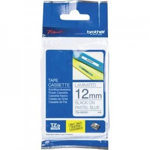 Labelling tape (pastel) Brother TZe, TZ TZe-MQ531 Tape colour: Pastel blue Font colour:Black 12mm 4 m