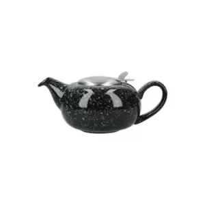 Pebble Filter 2 Cup Teapot Gloss Black Flecked - London Pottery